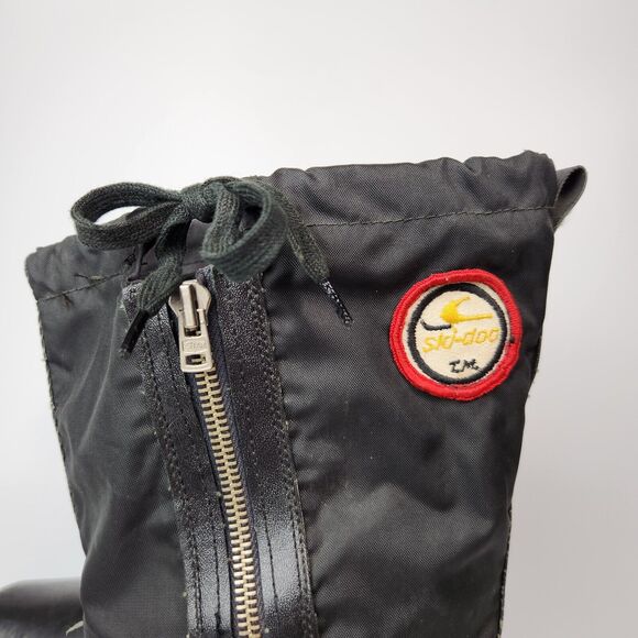 Vtg Ski Doo Boots Mens 6 Snowmobile Embroidered Snow Boots Ice Fishing Utility - Picture 3 of 16
